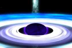 Computer animation illustrating a spinning black hole.  Credit:  NASA