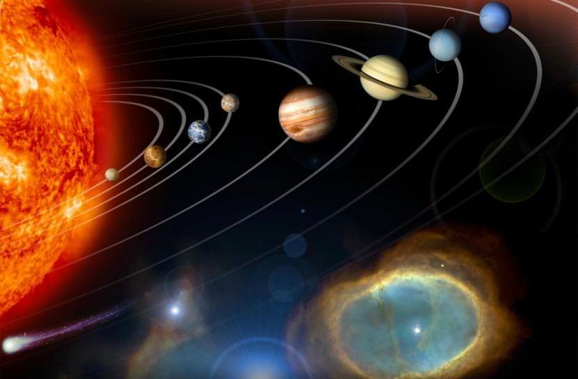 the location of the planets in solar system