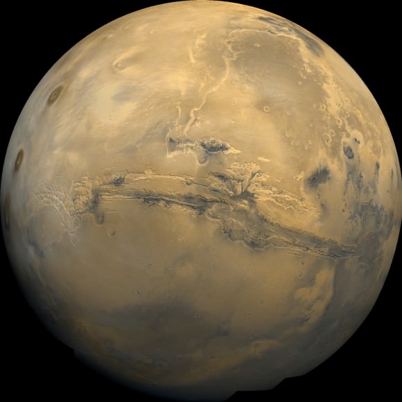 Global Mosaic of Mars Centered on Valles Marineris