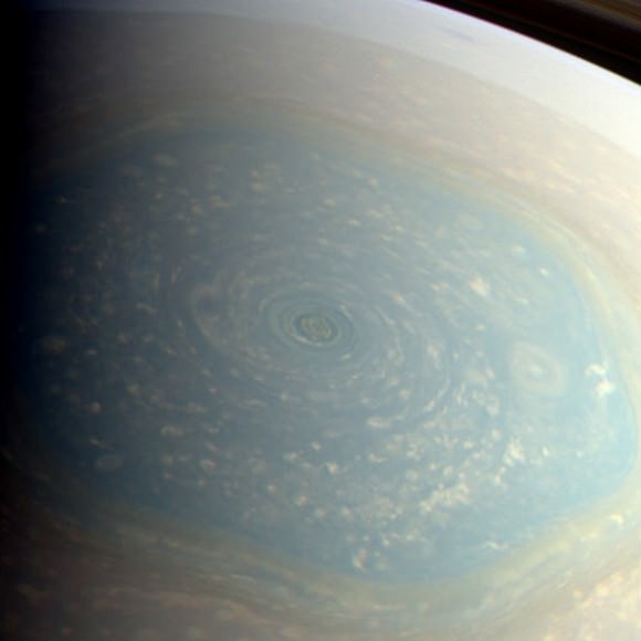 Incredible Raw Image of Saturn's Swirling North Pole - Universe Today