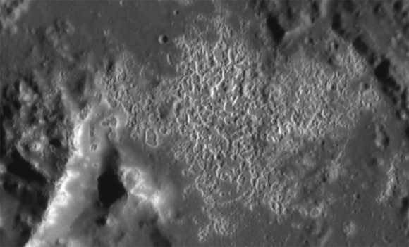 A previous MESSENGER image of hollows inside Tyagaraja crater
