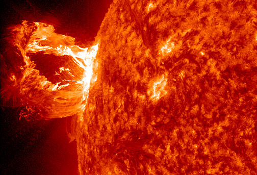  In this image, the Solar Dynamics Observatory (SDO) captured an X1.2 class solar flare, peaking on May 15, 2013. Red dwarf superflares can be tens of thousands of times more powerful than these regular types of flares. Credit: NASA/SDO