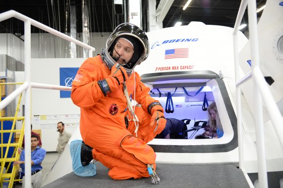 Spacesuited Astronauts Climb Aboard Boeing CST-100 Commercial Crew ...