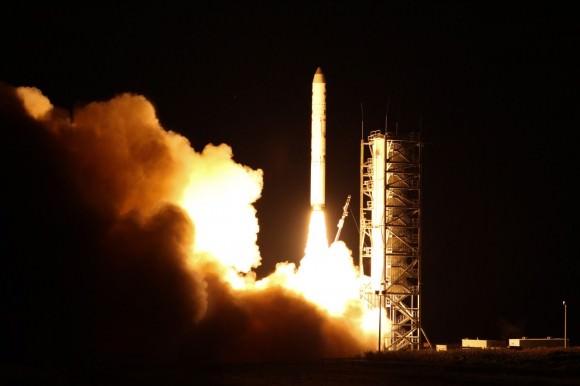 Photograph of LADEE's launch aboard a Minotaur V on Sept. 6, 2013. Image credit: NASA Wallops/Chris Perry