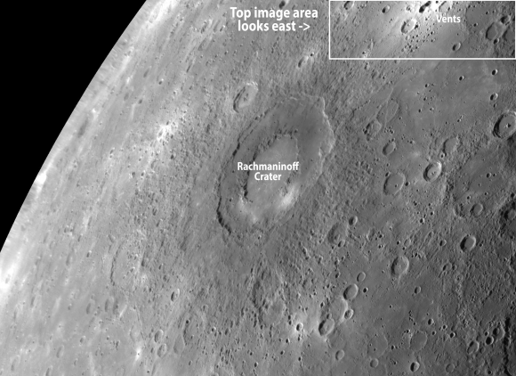MESSENGER image of Rachmaninoff crater obtained in September 2009