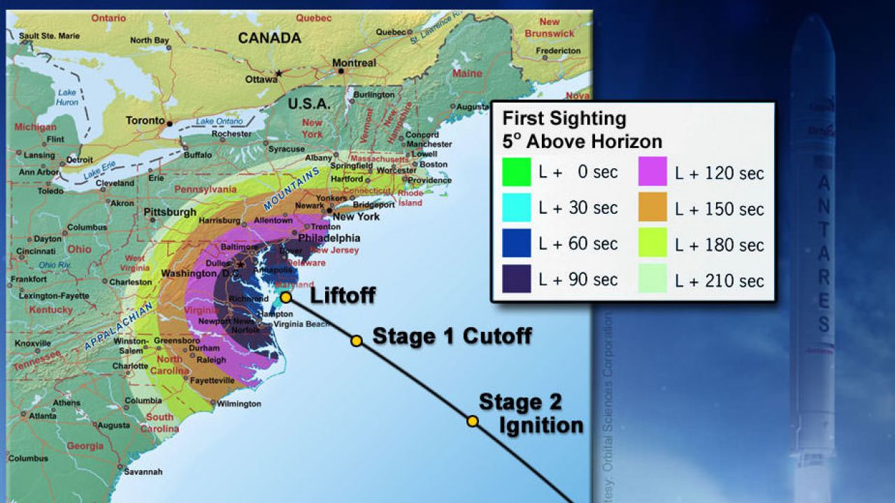 Wallops Launch Viewing Map How To See Spectacular Antares Commercial Rocket Launch To Space Station On  Jan. 8 - Complete Viewing Guide - Universe Today