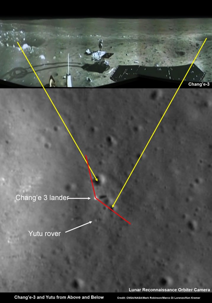 China's Chang'e-3 Lander And Yutu Moon Rover - From Above And Below ...