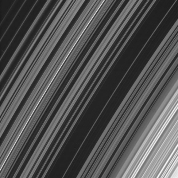 The variety of Saturn's rings is visible in this raw shot from the Cassini spacecraft taken in February 2014. Credit: NASA/JPL/Space Science Institute