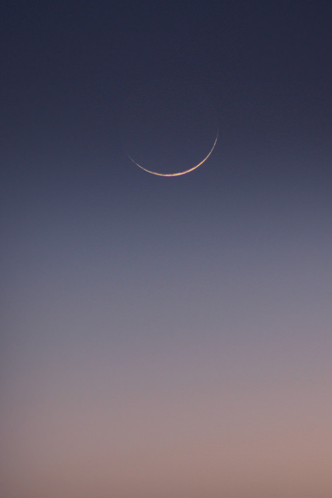 Enjoy the beauty of a thin crescent moon