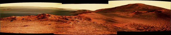 Panorama based on pictures taken by the Opportunity rover in July 2014. Credit: Panorama by Stu Atkinson, photos by NASA/JPL-Caltech/Cornell Univ./Arizona State Univ