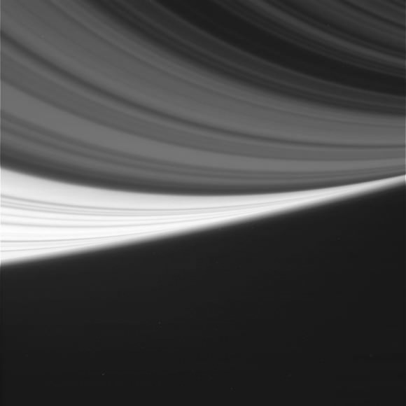 Different shades shine in this raw image of Saturn's rings taken by the Cassini spacecraft taken Aug. 19, 2014. Credit: NASA/JPL/Space Science Institute 