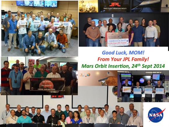 Good luck wishes for MOM from NASA and JPL.  Credit: NASA/ISRO 