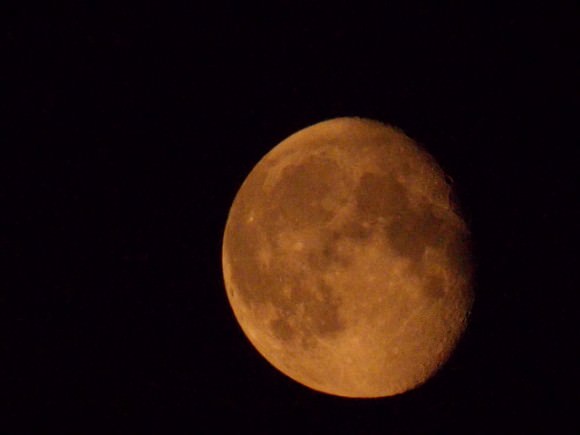 The moon shines red in this photo taken from Newcastle upon Tyne, England on Sept. 11, 2014. Credit: David Blanchflower