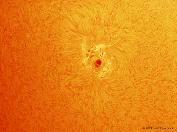 Sunspot AR2158 taken on Sept. 8, 2014. Credit:  John Chumack