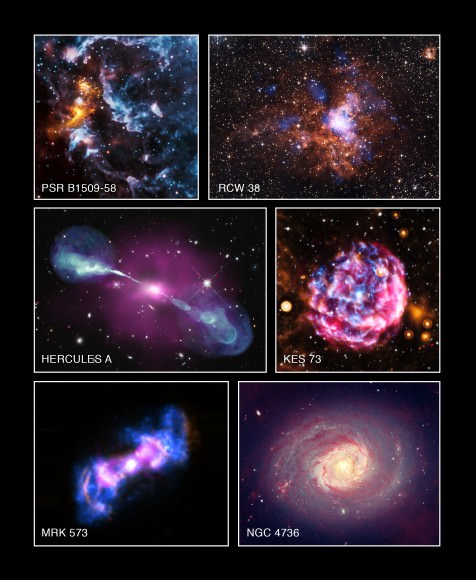 Six photos released from the Chandra X-Ray Observatory's archive in October 2014. Credit: NASA/CXC/SAO