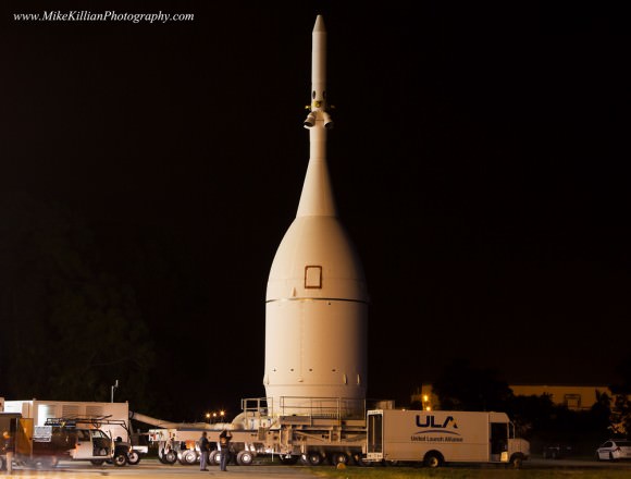 Orion’s move to Launch Complex-37. Credit: Mike Killian