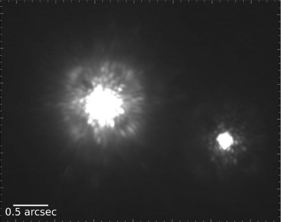 An image of the Kepler-444 star system using the NIRC2 near-infrared imager on the Keck II telescope. Credit: Tiago Campante et al. 
