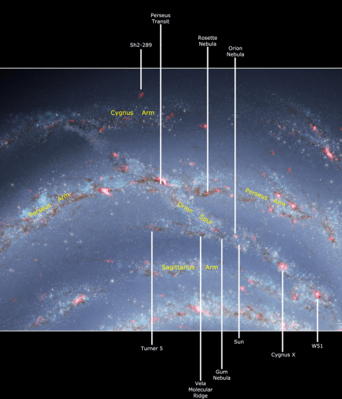 earth in milky way galaxy map