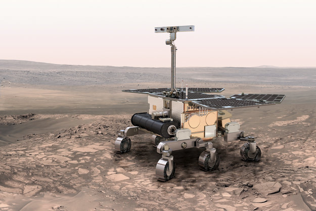 The ESA's ExoMars rover will land on Mars in 2021 and continue the search for evidence of ancient life on Mars.  Credit:ESA