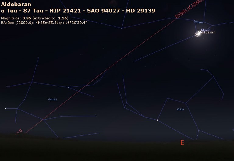 Watch the Moon Occult Aldebaran for Europe Wednesday Night - Universe Today