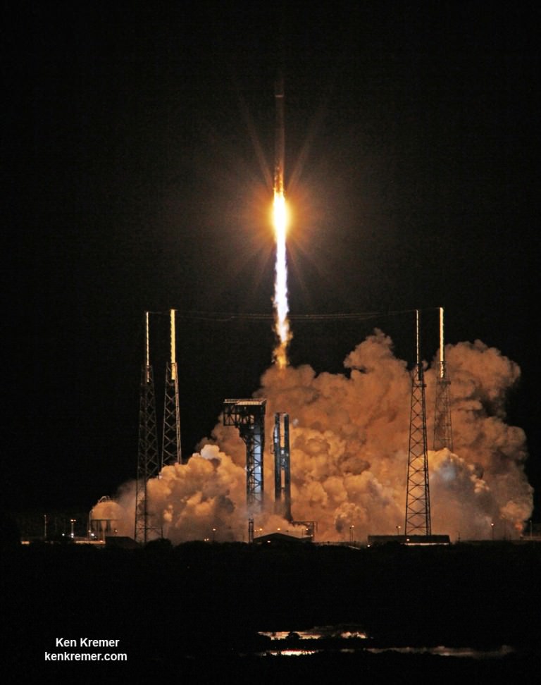 Stunning Nighttime Cygnus Freighter Rockets to ISS Stocked with Science ...