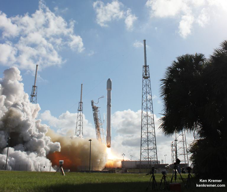 Spectacular Imagery Showcases Spacex Thaicom Blastoff As Sea Landed Booster Sails Back To Port 3021