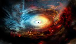 Illustration of the supermassive black hole at the center of the Milky Way. Credit: NRAO/AUI/NSF