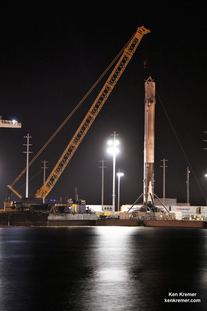 Twice Flown SpaceX Booster Sails Proudly Into Port Canaveral At Sunrise ...