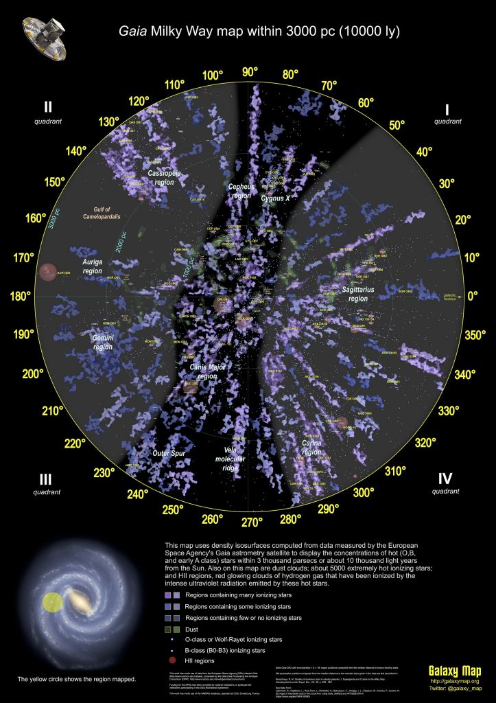 This is a 3D map of 400,000 Hot Massive Stars Located Within 10,000 ...