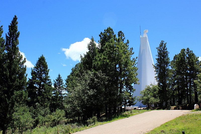 The Dunn Solar Telescope at the Sunspot Solar Observatory. The observatory was shut down and all staff vacated due to security reasons. Image: Sunspot Solar Observatory.