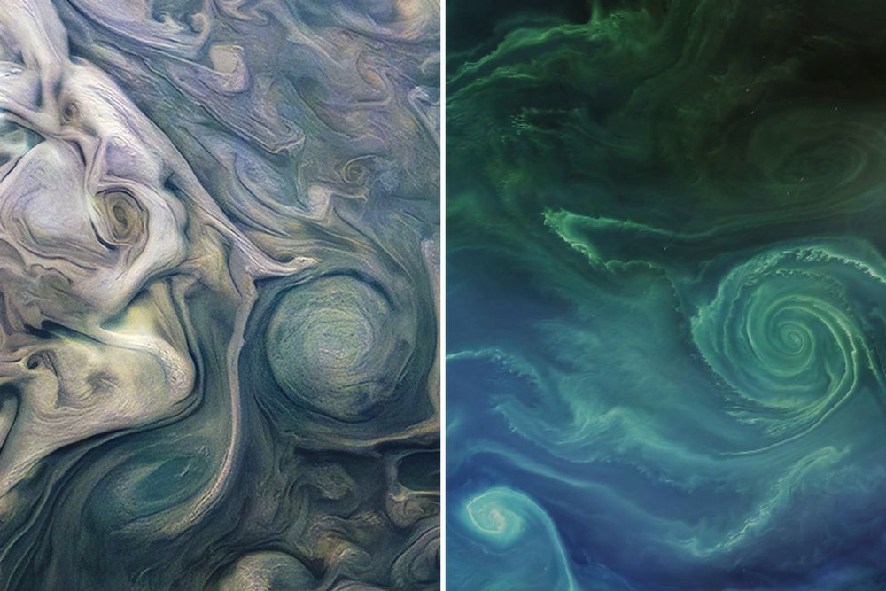 Though Jupiter and Earth are wildly differing places, some things are the same on both worlds. Image Credit: NASA