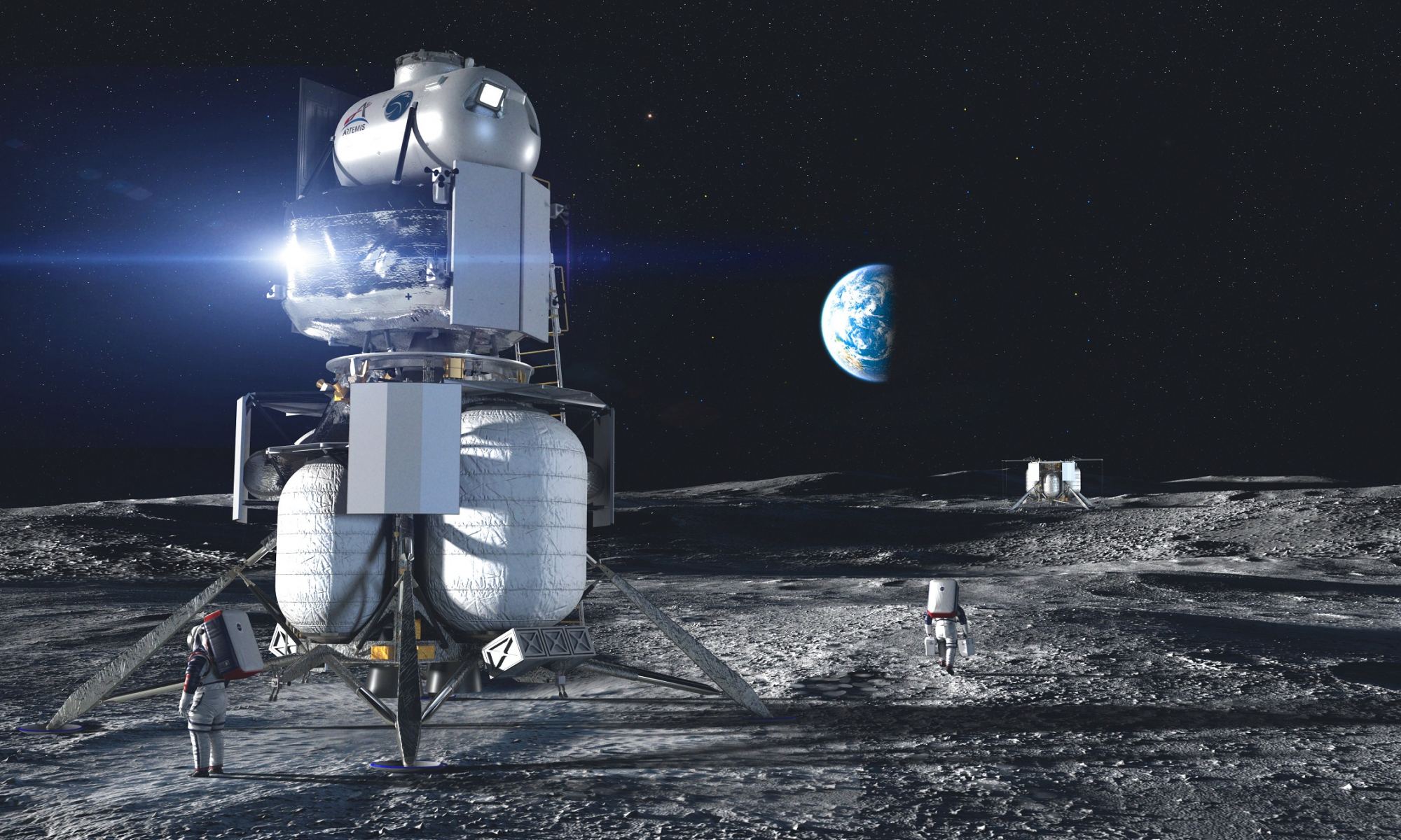 Early conceptual renderings of cargo variants of human lunar landing systems from Blue Origin.