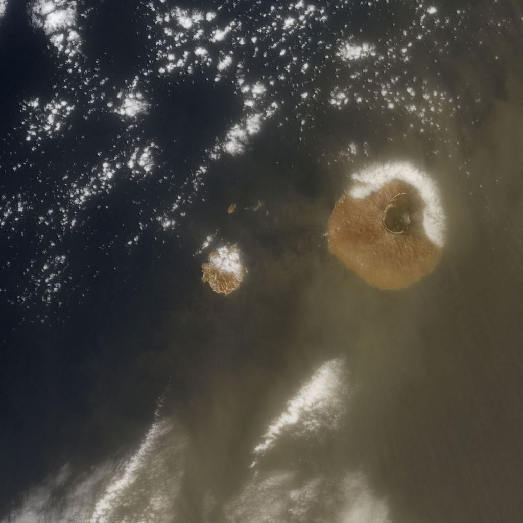 Dust particles from the Saharan dust plume over Sao Filipe. Image Credit: contains modified Copernicus Sentinel data (2020), processed by ESA, CC BY-SA 3.0 IGO