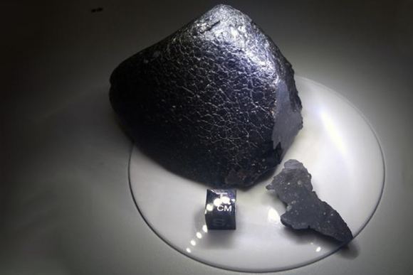 Black Beauty, or NWA 7034, is a Martian meteorite thought to have formed at a time when the Red Planet harbored a magnetic field. Credit: C Agee, Institute of Meteoritics, UNM; NASA