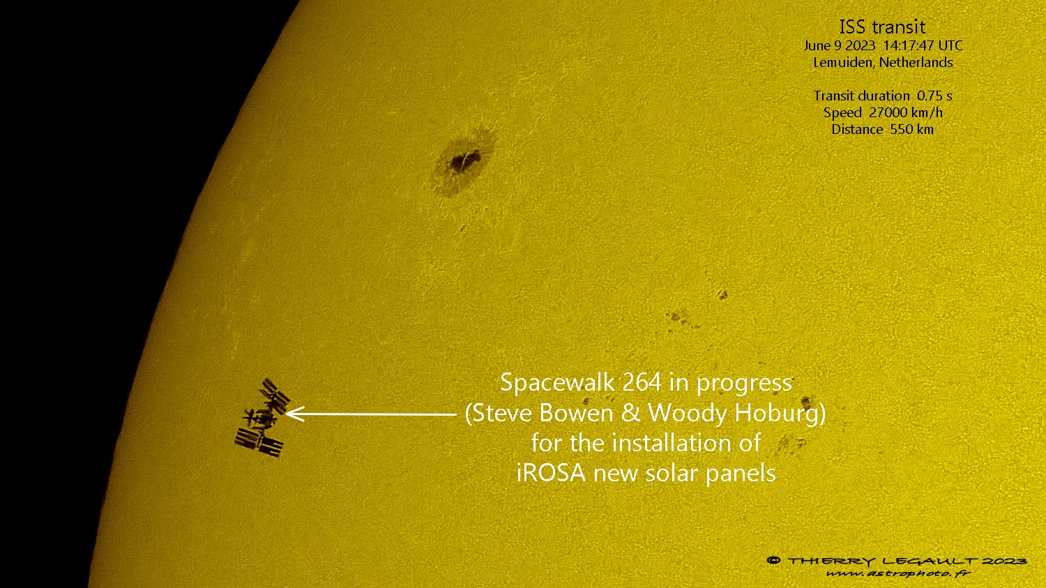 Thierry Legaults Stunning Views Of The Space Station With Spacewalking Astronauts Crossing In