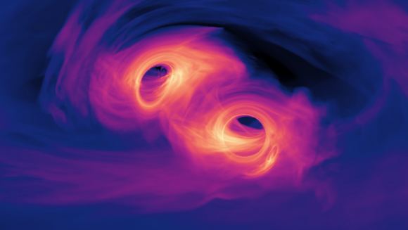 Simulation of merging supermassive black holes. Credit: NASA's Goddard Space Flight Center/Scott Noble