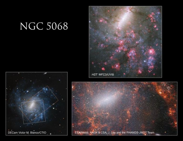 Compare Images of a Galaxy Seen by Both Hubble and JWST - Universe Today