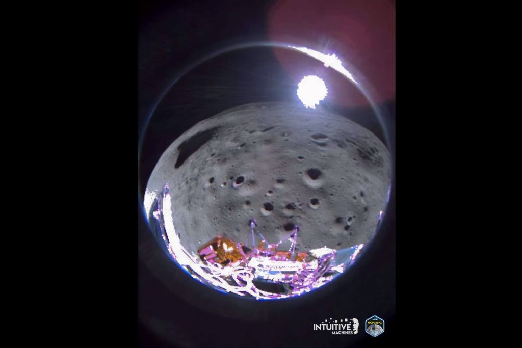 Odysseus Moon Lander Transmits Pictures From Its Landing Spot