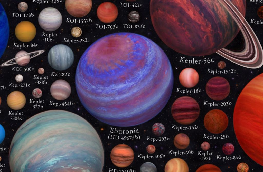 More detail from "The Exoplanet Zoo." Eburonia is a gas giant about 134 light-years away. It takes fewer than five days to orbit its star and is named after a Belgic tribe called the Eburones. Image Credit and Copyright: Martin Vargic. 