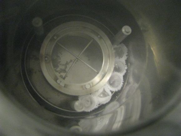 Experimental samples of amino acids (as fingerprints of life) loaded into a dewar, where they were tested under gamma radiation. Credit: Candace Davison.