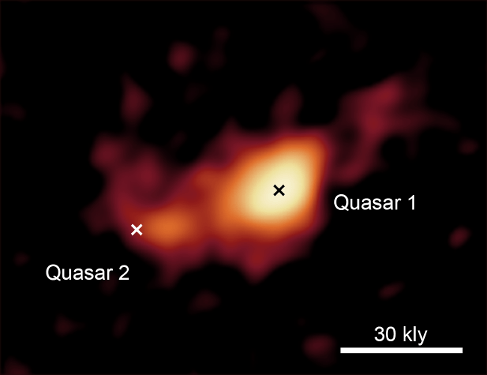 The pair of distant, dim quasars detected with the Subaru Telescope. Image Credit: NAOJ/Izumi et al. 2024.