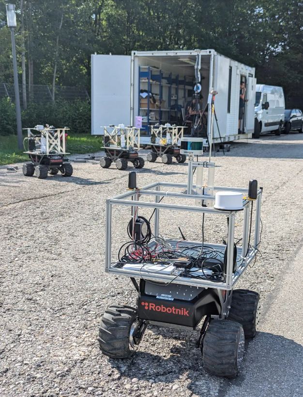 This image shows several robots during tests at the DLR site. Image Credit: VaMEX/DLR