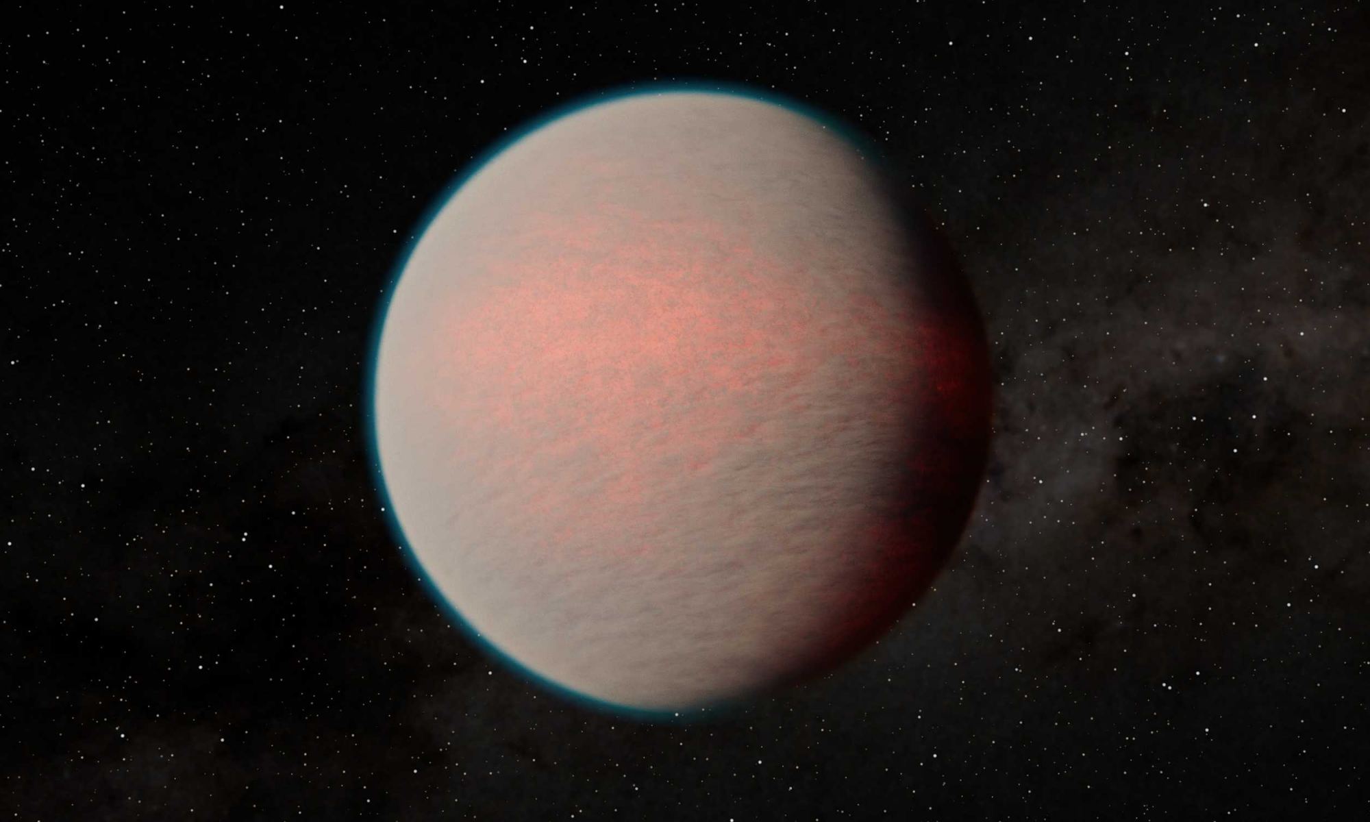 Planets with magma oceans like this one, GJ 1214b, could have most of their water beneath the surface, deep in their interiors. Image: NASA/JPL-Caltech/R. Hurt