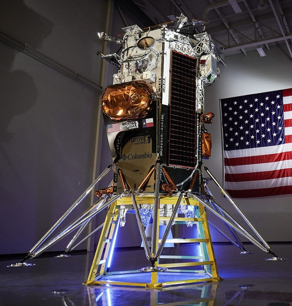 Intuitive Machines' Nova-C lunar lander was the first private spacecraft to land on the Moon. Image Credit: By NASA Marshall Space Flight Center / Intuitive Machines Photo ID: IM_00309., Public Domain, https://commons.wikimedia.org/w/index.php?curid=145130774