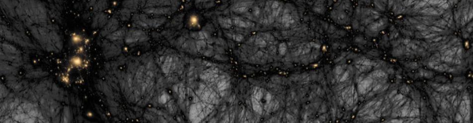 Dark matter haloes are part of the Large-Scale Structure of the Universe, the cosmic web of dark matter and galaxy clusters and superclusters that make up the Universe's backbone. Simulated Image Credit: Ralf Kaehler/SLAC National Accelerator Laboratory