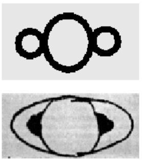 Top: Galileo's sketch of Saturn from 1610. Bottom: Galileo's sketch of Saturn from 1616. Image Credit: Galileo Galilei. ;<)