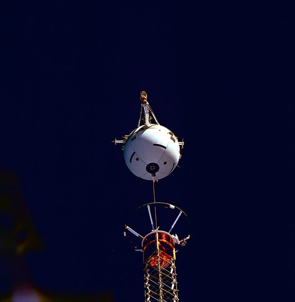 This image shows the Tethered Satellite System (TSS). The tether generated electricity as it moved through Earth's magnetic field and the electricity could be used to adjust the satellite's orbit without the need for other propulsion. Image Credit: By NASA Johnson Space Center (NASA-JSC), Public Domain