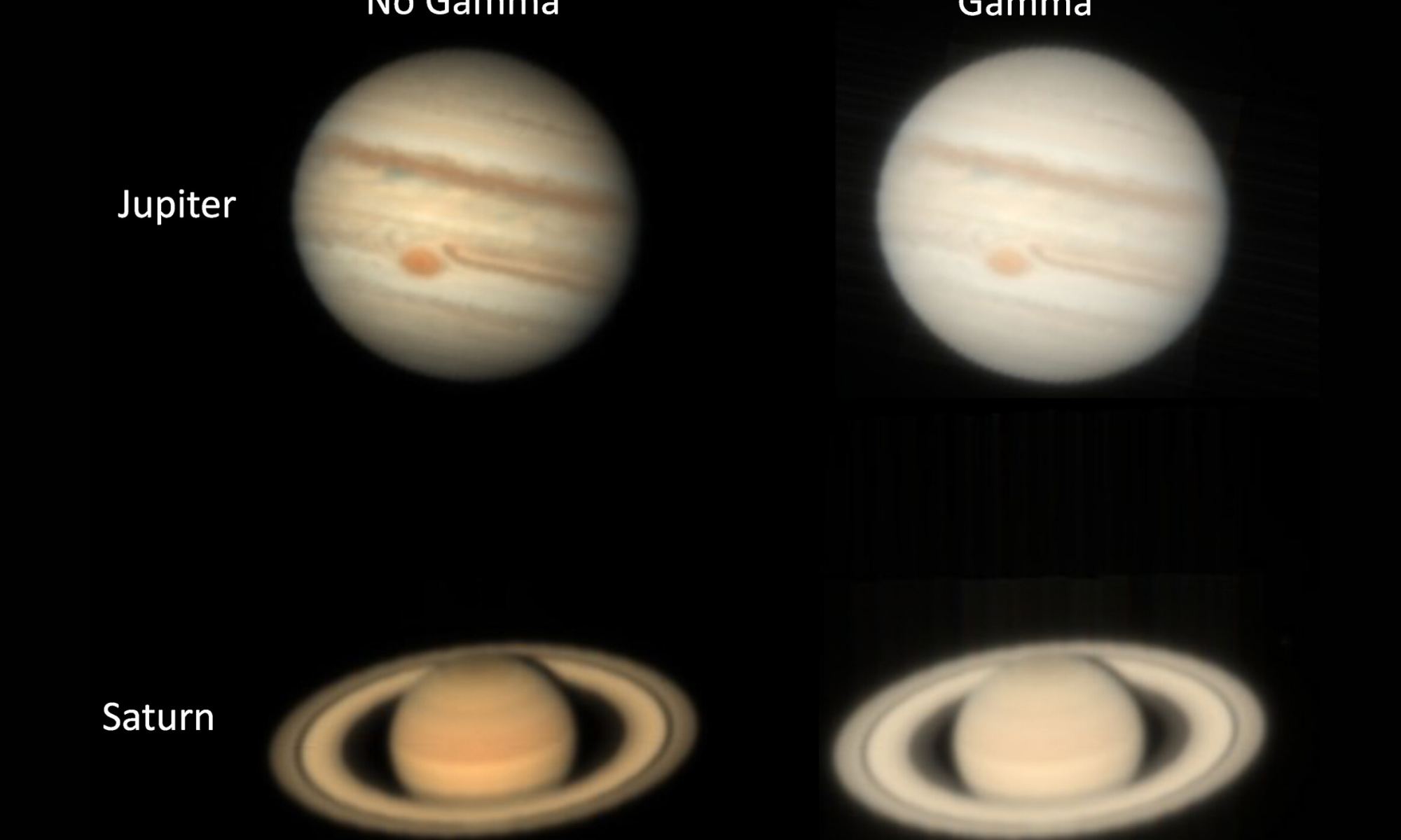 Jupiter and Saturn images from VLT/MUSE observations in March 2020. They show Jupiter's clouds as well as those in Saturn's atmosphere. Courtesy Irwin, et al. 2026, JGR Planets.