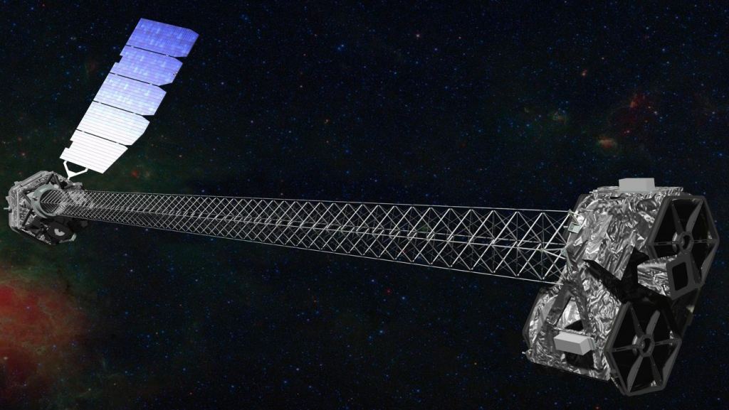 An artist's illustration of NASA's NuSTAR X-ray satellite. Image Credit: NASA/JPL-Caltech