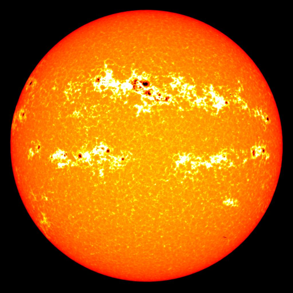 This image shows our Sun during a period of high activity, with multiple hot spots and cool spots. Image Credit: NASA/Goddard Space Flight Center